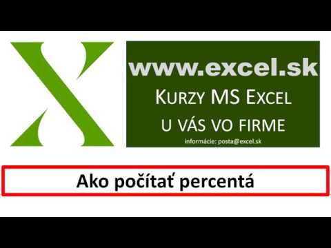 Video: Ako Pridať Percentá V Programe Excel