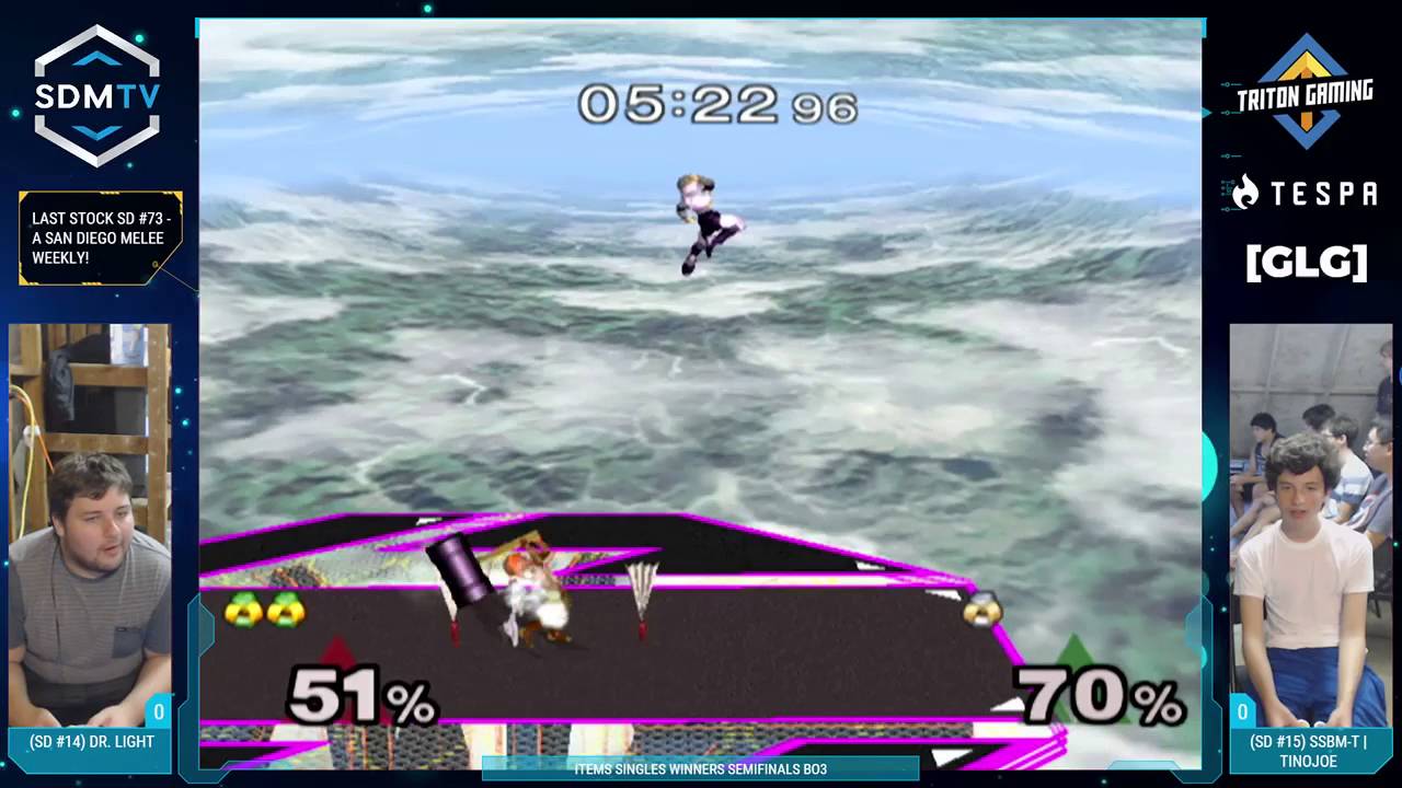 LSSD #74 - Dr. Light (Sheik) vs. Tinojoe (Sheik, Falco) - Items Winners Semis - Smash Melee