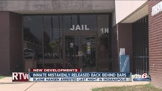 inmate back behind bars