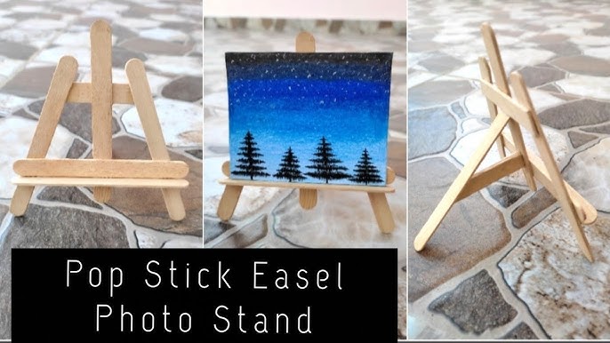 How to make mini easel stand at home, easel stand making