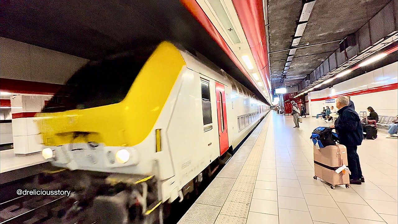 TRAIN BRUSSELS AIRPORT To Brussel CITY CENTRAL CENTER BELGIUM WALK AROUNDS Tour Guide 2025