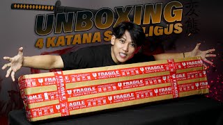 DAPET KIRIMAN BOX GEDE LAGI TERNYATA ISINYA 4 KATANA / Pedang Terkeren Yg Pernah Gua Unboxing