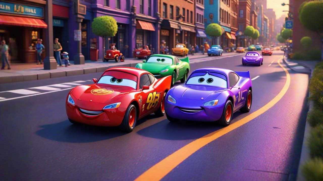 Six Toy Cars Race Really Fast | Car Song for Kids | Counting Rhymes and ...