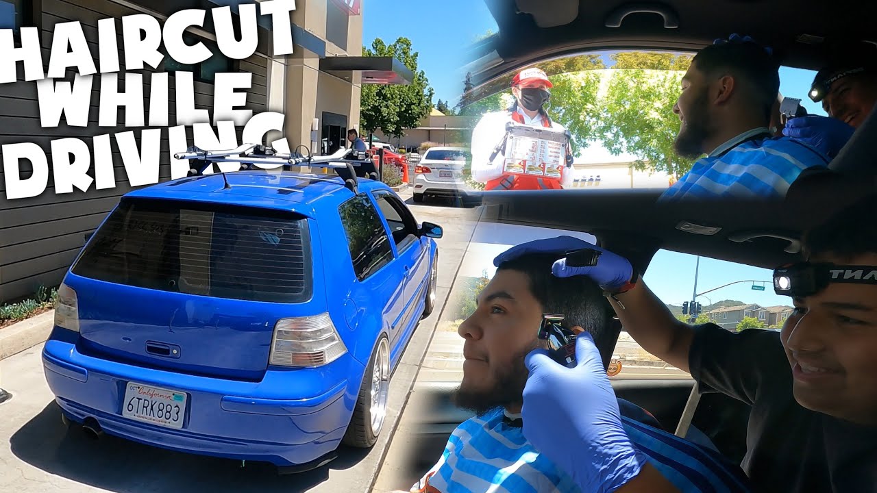 getting a haircut while driving - YouTube