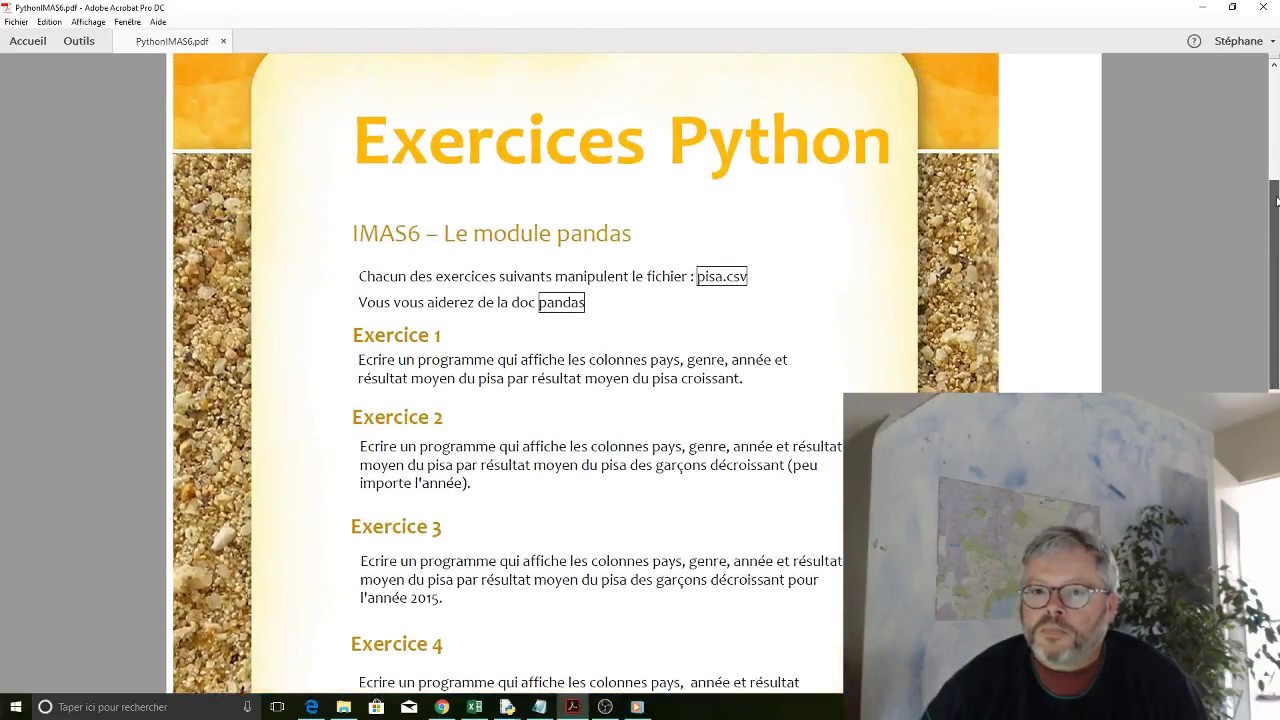 Python - Correction IMAS6Ex5 - Le module Pandas - YouTube
