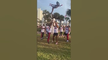 Thumbnail of She Serves EVERYTIME🤩 #cheer #stunts #explore #cheerstunts #fyp