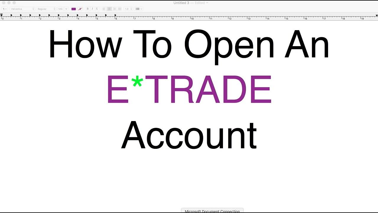 How To Reopen A Closed Etrade Account How To Open An ETRADE Account - YouTube