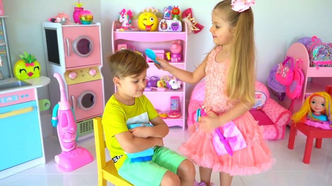 Diana and Roma makeup Funny video kids Diana show YouTube