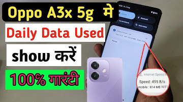 Oppo a3x 5g me daily data use kaise dekhe/Oppo a3x 5g data usage setting on notification bar