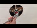 No hot water! Glacier bay shower faucet. - Temperature red limit stop ring.