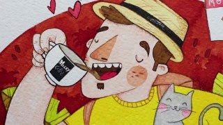 Jotaká Illustration diseña para Mocay Caffè