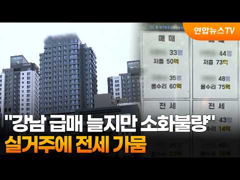 "강남 급매 늘지만 소화불량"…실거주에 전세 가뭄 / 연합뉴스TV (YonhapnewsTV)