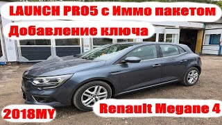 Adding a key to Megane IV using the Launch Pro 5 scanner with an immobilizer package.