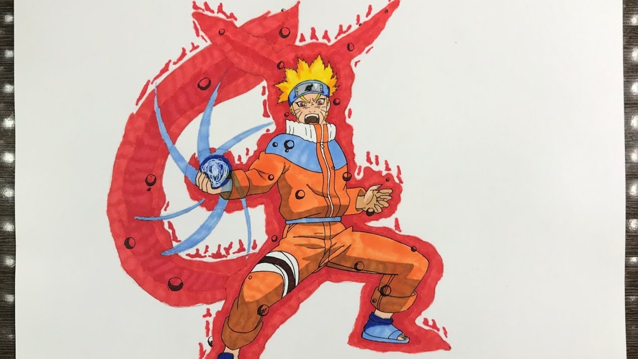 Drawing naruto -jinchuuriki rage mode.