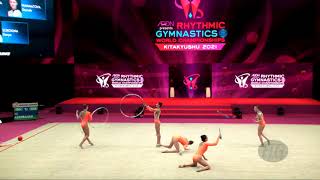 Azerbaijan (AZE) - 2021 Rhythmic Worlds, Kitakyushu (JPN) - Q. 3 Hoops + 2 Pairs Of Clubs