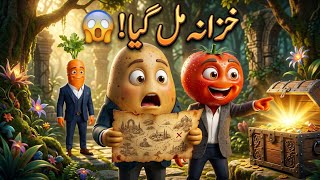 Aloo Aur Tamatar Ko Khazana Mil Gaya! 😱 Urdu kahani Tech kids Ai