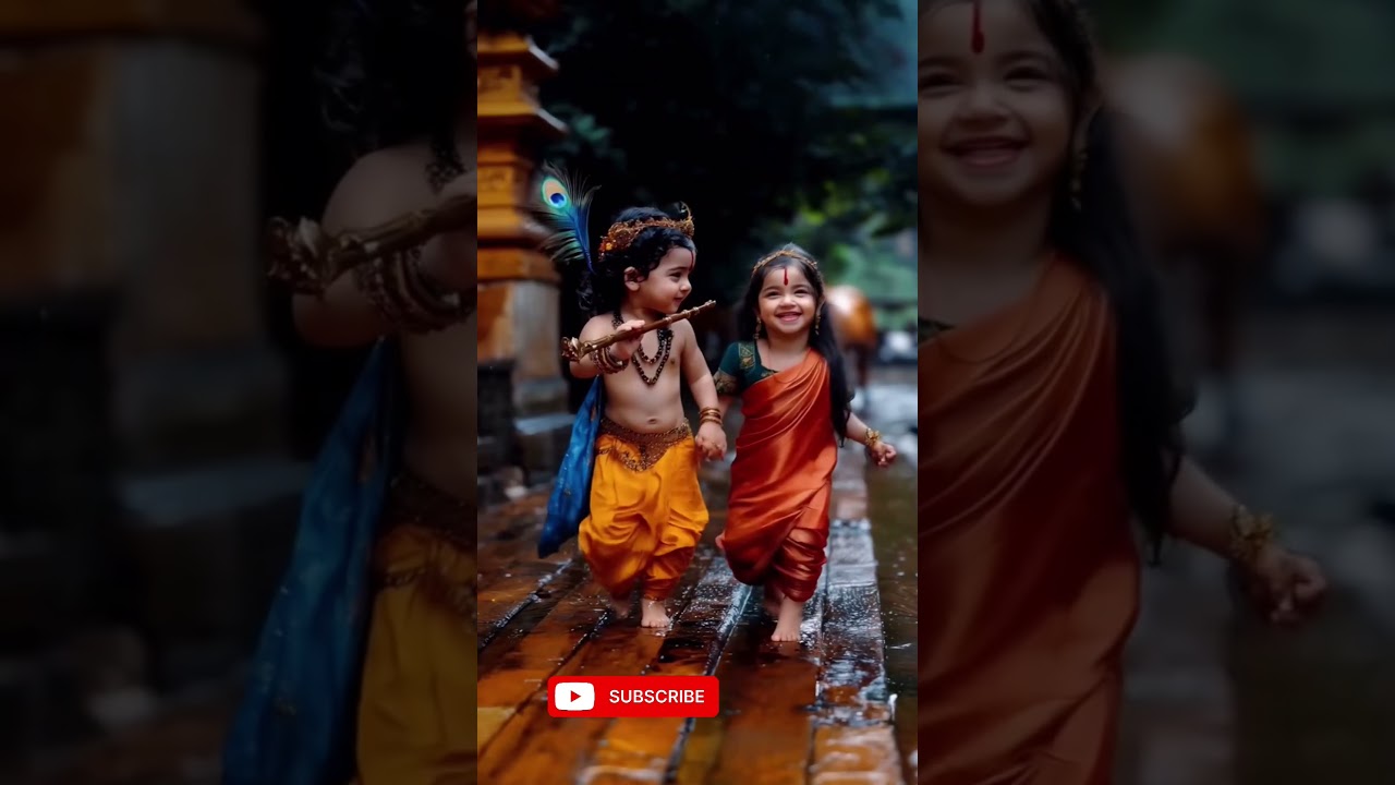 LITTLE KRISHNA & RADHA'S Beautiful Walk in Vrindavan 🌿🎶 