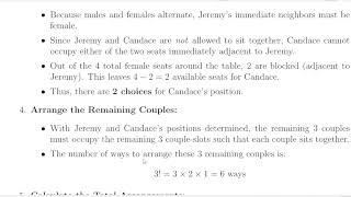 4 Couples Around a Circular Table — Seating Arrangement Problem (Circular Permutation)