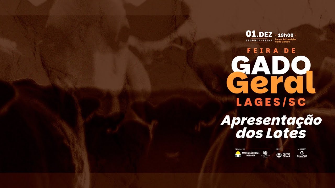 Apresentação dos Lotes da Feira de Gado Geral de Lages - Dezembro