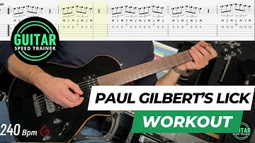 Alternate Picking Guitar Exercise for Speed – Paul Gilbert Swiping Play Along (100–240 BPM)