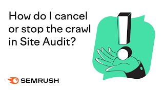 How do I cancel or stop the crawl in Site Audit? by Semrush Live 187 views 2 years ago 1 minute, 8 seconds