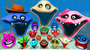 UNDERWATER VS ROBLOX HUNGRY WORM FAMILY SPARTAN KICKING In Garry