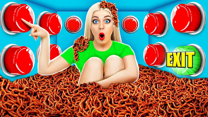 1000 Mystery Buttons Challenge | Only 1 Lets You Escape by Multi DO Food Challenge