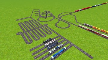 FIVE AI RAILS PASSING FROM SPRINGS CIRCLES RAILROAD TRACKS ZIG ZAG TRACKS/train wold4 