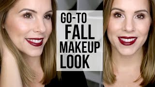Go-to Fall Makeup Look // Vampy Lips & Glowing Skin
