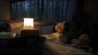 AMAZING HEAVY DOWNPOUR ‼️ Camping in a Portable House with a Motorcycle Garage