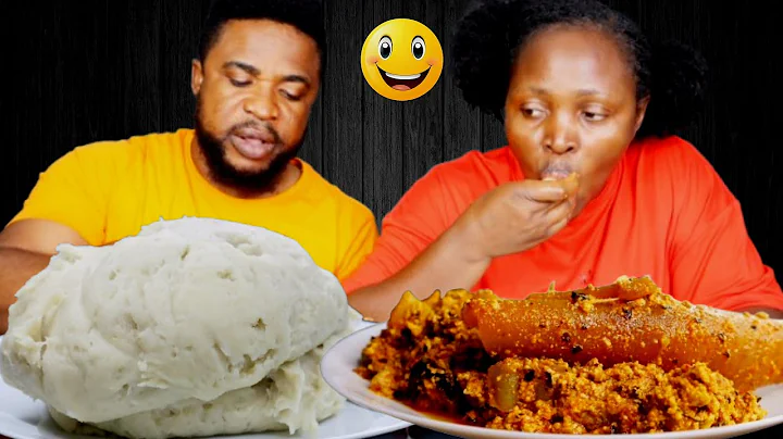 Big pot! Pounded Yam and egusi soup mukbang | african food mukbang | peaceful eating 