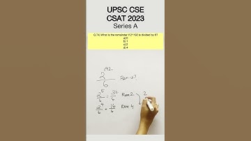 UPSC CSE Prelims - CSAT 2023 Q.74) What is the￼... #aptitude #upscaptitude #upsccsat