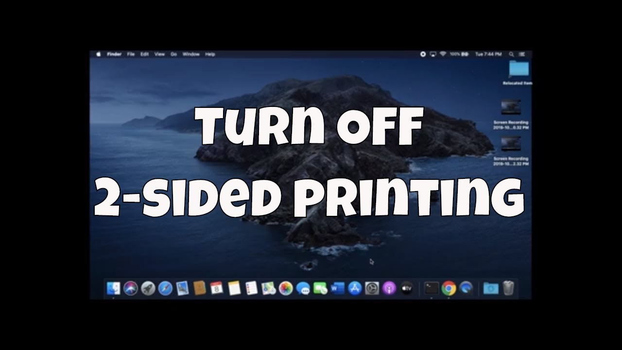 turn off two sided printing in word for mac