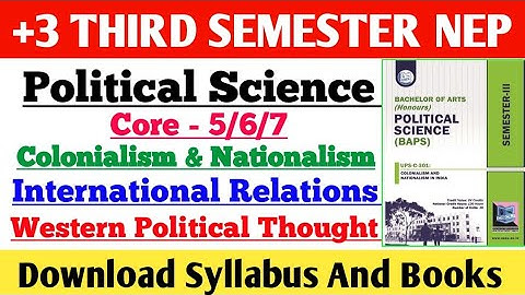 +3 Third Semester // Political Science Honours Major Paper Syllabus & Books // As Per NEP 2020 