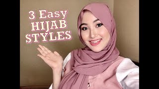 3 simple hijab tutorial styles || Chiffon malaysia | Maranao vlog - philippines