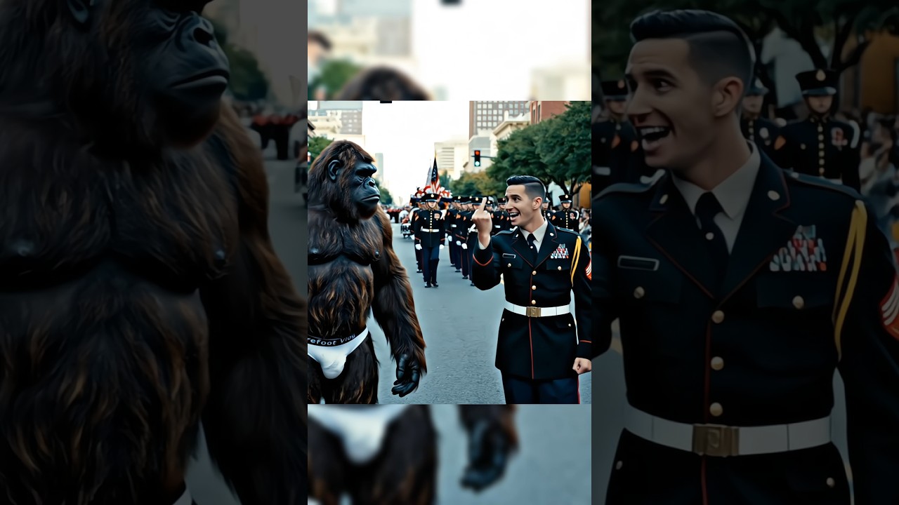 Bigfoot visists Trump Birthday Parade🐵 