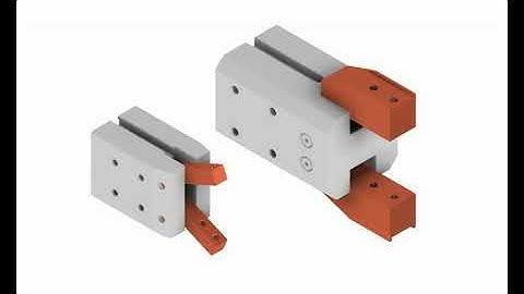Animation of pneumatic grippers with two angular and linear jaws