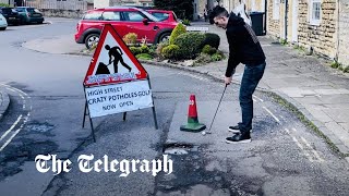 video: Watch: Teenager turns below-par pothole-ridden road into crazy golf course