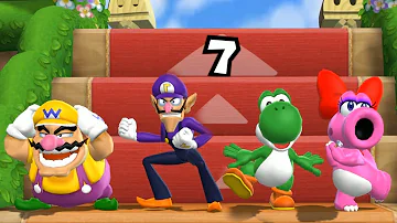 Mario Party 9 Step It Up - 1 vs. Rivals - Wario vs Waluigi, Yoshi, Birdo Team| Cartoons Mee