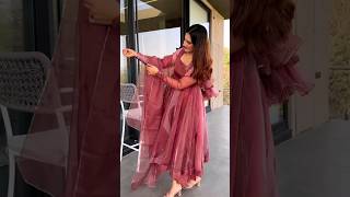 Organza Anarkali Outfits Ideas 💞 #shorts #youtubeshorts #anarkalisuit #wedding #viral screenshot 4