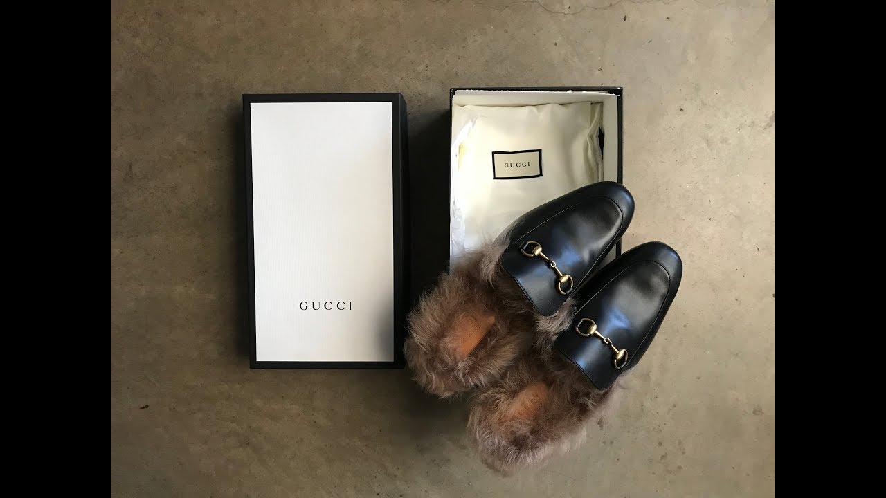 gucci slide fur