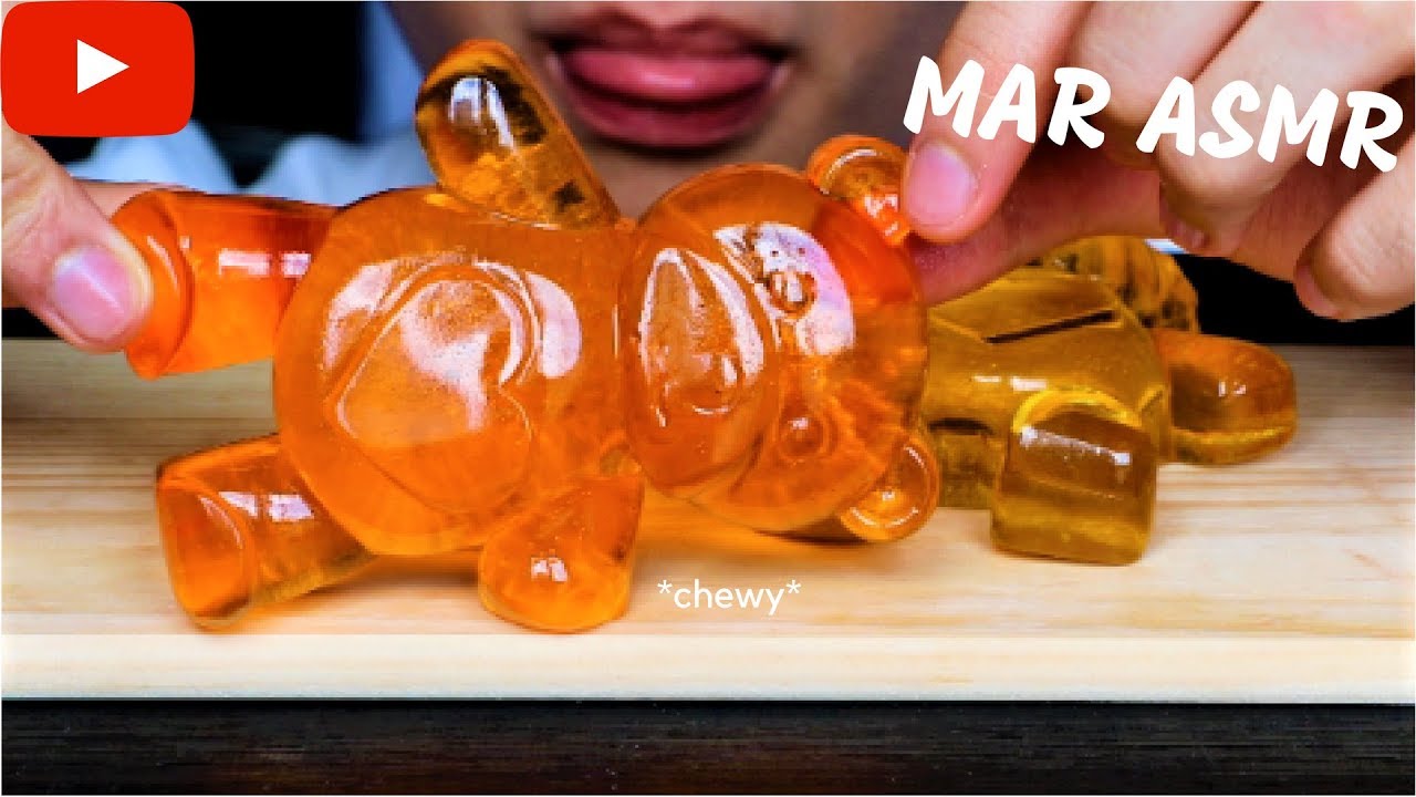 ASMR Eating Sounds Big Size Gummy Bear (Extreme Chewy Eating Sound