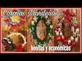 IDEAS DE CORONAS NAVIDEÑAS FACILES DE HACER Y MUY ECONOMICAS/MANUALIDADES NAVIDEÑAS/