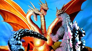 Godzilla vs King Ghidorah | stop-motion battle.