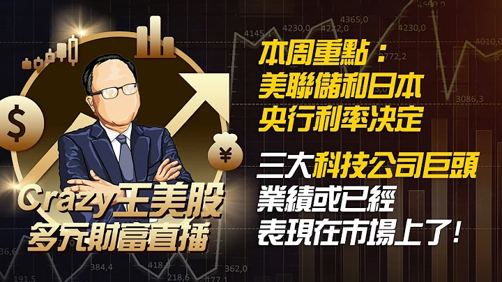 本周重點：美聯儲和日本央行利率決定，三大科技公司巨頭業績或已經表現在市場上了！ - 天天要聞