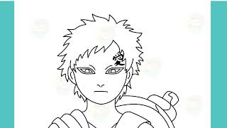 how to draw gaara from naruto easy drawing