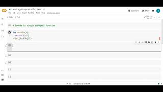 Anonymous/Lambda Functions In Python