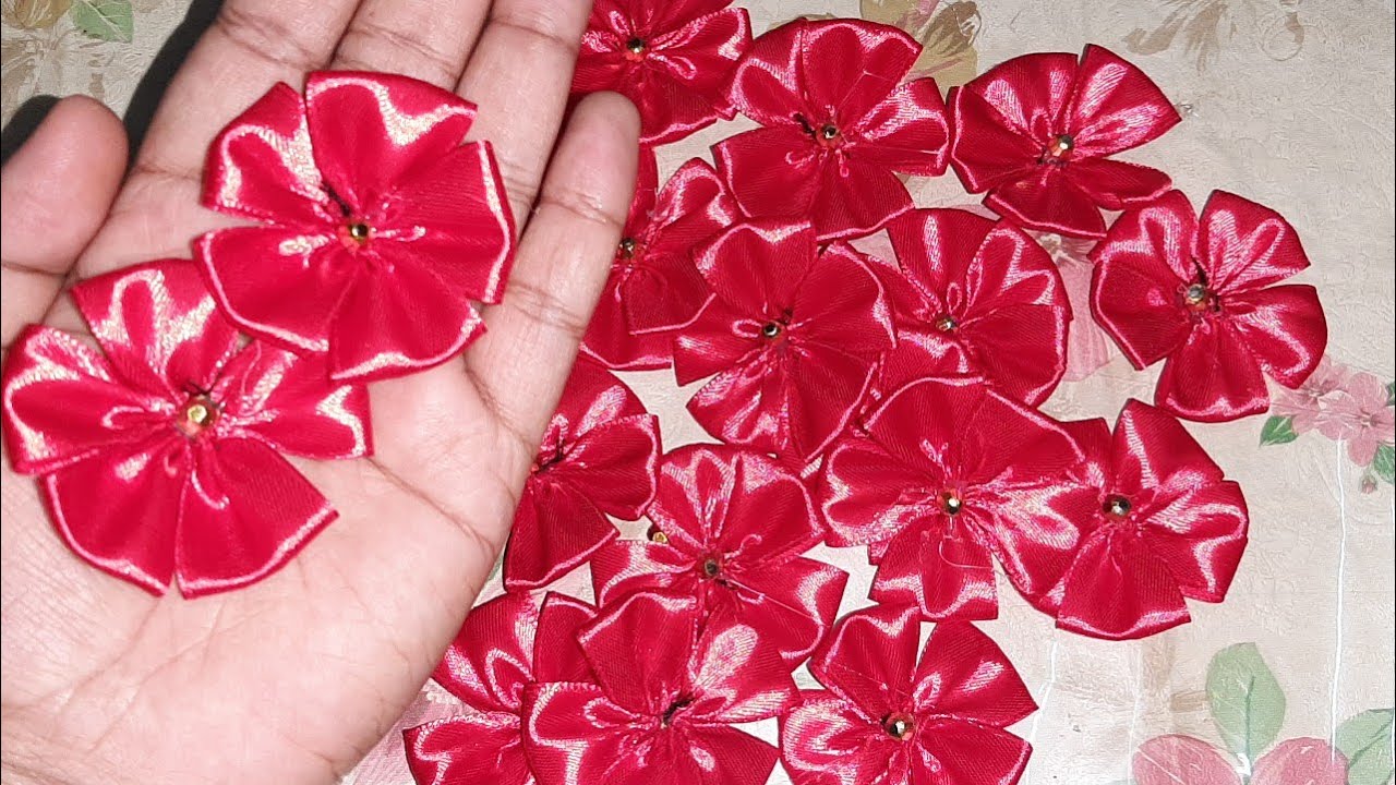 How To Make Easy Ribbon Flower Tamil. Ribbon Flower Tamil. 