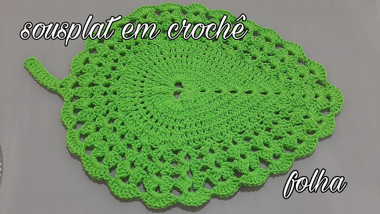 Sousplat em crochê folha super fácil de fazer