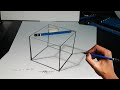 Lets draw a 4d cube step by step ac art school